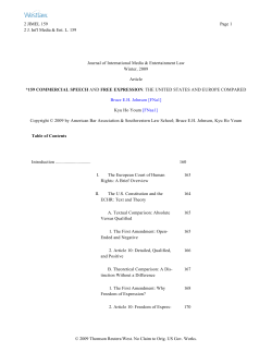 "Commercial Speech and Free Expression: The United States and