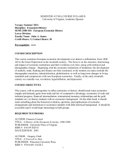 SEMESTER AT SEA COURSE SYLLABUS