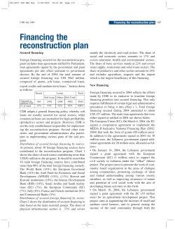 Financing the reconstruction plan