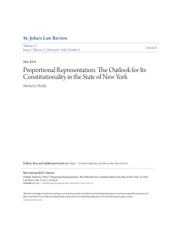 Proportional Representation: The Outlook for Its Constitutionality in