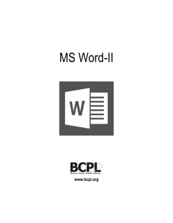MS Word-II - Boone County Public Library