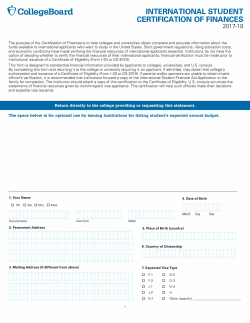Certification of Finances 2017-18