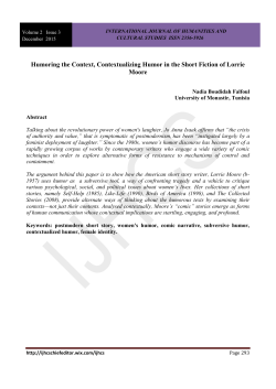 Humoring the Context, Contextualizing Humor in the Short Fiction of