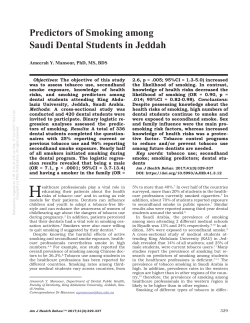 Predictors of Smoking among Saudi Dental