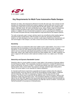 Key Requirements for Multi-Tuner Automotive Radio