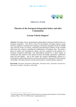 Theories of the European Integration before and after Communism
