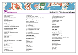 Spring 2017 Fiction catalogue