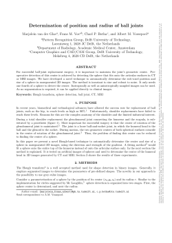 Determination of position and radius of ball joints