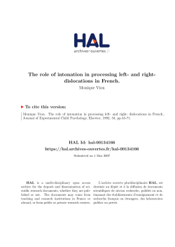 The role of intonation in processing left- and right- dislocations