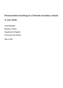 Pronunciation teaching in a Finnish secondary school