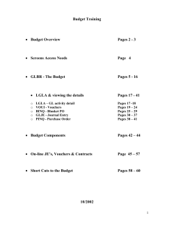 Budget Training - Mountain View College