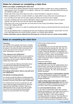 N1A - Notes for claimant on completing a claim form