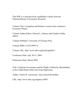 Corruption and Reform: Lessons from America`s Economic History