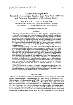 The Effect of Straight-chain Saturated, Monoenoic