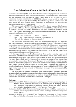 From Subordinate Clause to Attributive Clause in Sirva