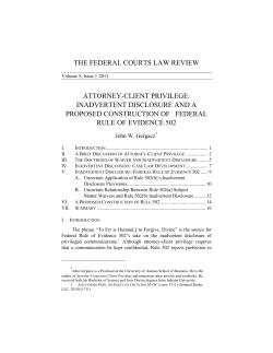 Attorney-Client Privilege - Federal Courts Law Review