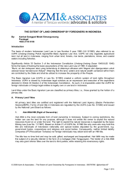 the extent of land ownership by foreigners in indonesia