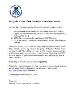 Hurry, the Write a Check Fundraiser is Coming to an end &hellip;.