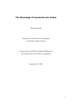 The Phonology of Loanwords into Italian
