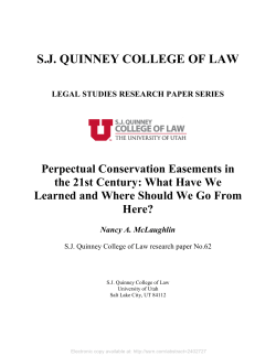S.J. QUINNEY COLLEGE OF LAW - International Land Conservation