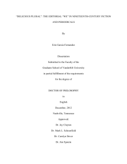 THE EDITORIAL &ldquo;WE&rdquo; - Vanderbilt`s ETD Server