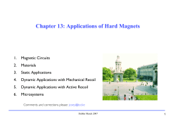 Chapter 13: Applications of Hard Magnets