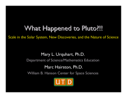 Demoting Pluto Presentation - The University of Texas at Dallas