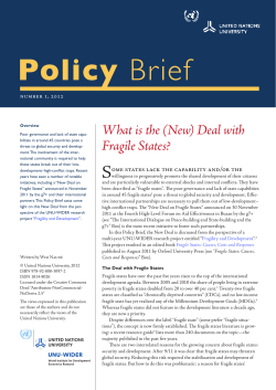 What is the (New) Deal with Fragile States?
