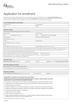 Application for enrollment