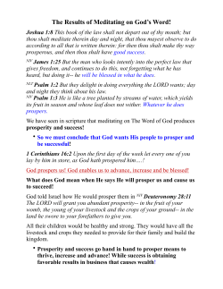 The Results of Meditating on God`s Word!