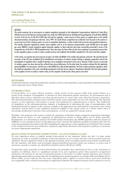 The Impact of Regulation on Competition in Telecommunications