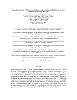 Empirical Analysis of Models on Good Governance in Land