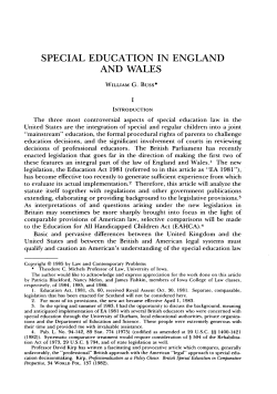 Special Education in England and Wales