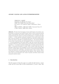 ATOMIC CLOCKS AND ATOM - Christian Bordé