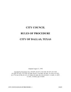 City Council Rules of Procedure