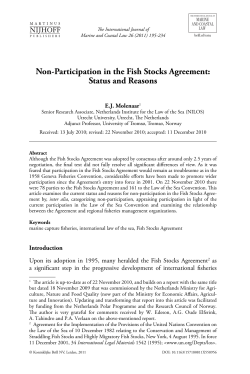 Non-Participation in the Fish Stocks Agreement: Status and Reasons