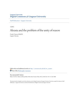 Akrasia and the problem of the unity of reason