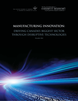 Manufacturing Innovation - Canadian Chamber of Commerce