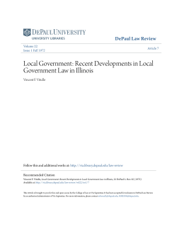 Local Government: Recent Developments in Local