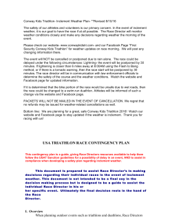Inclement Weather Plan - Conway Kids Triathlon