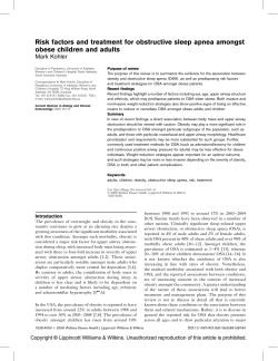 Risk factors and treatment for obstructive sleep apnea amongst
