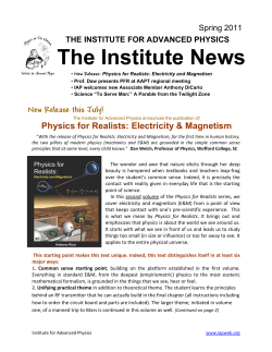 Spring2011 - Institute for Advanced Physics