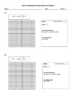 Unit 4: Graphing Transformations of Tangent 1.) 2.)