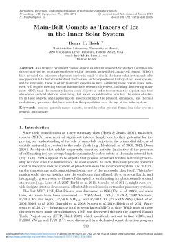 Main-Belt Comets as Tracers of Ice in the Inner Solar System