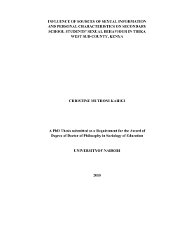 Influence of sources of sexual information and