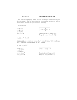 Inverse functions - Douglas Weathers