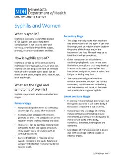 Syphilis and Women Fact Sheet - Minnesota Department of Health