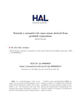 Towards a semantics for mass nouns derived from gradable