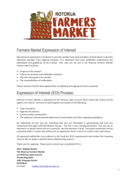Farmers Market Expression of Interest Expression of Interest (EOI