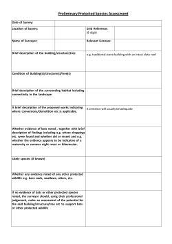 Preliminary Protected Species Assessment Form